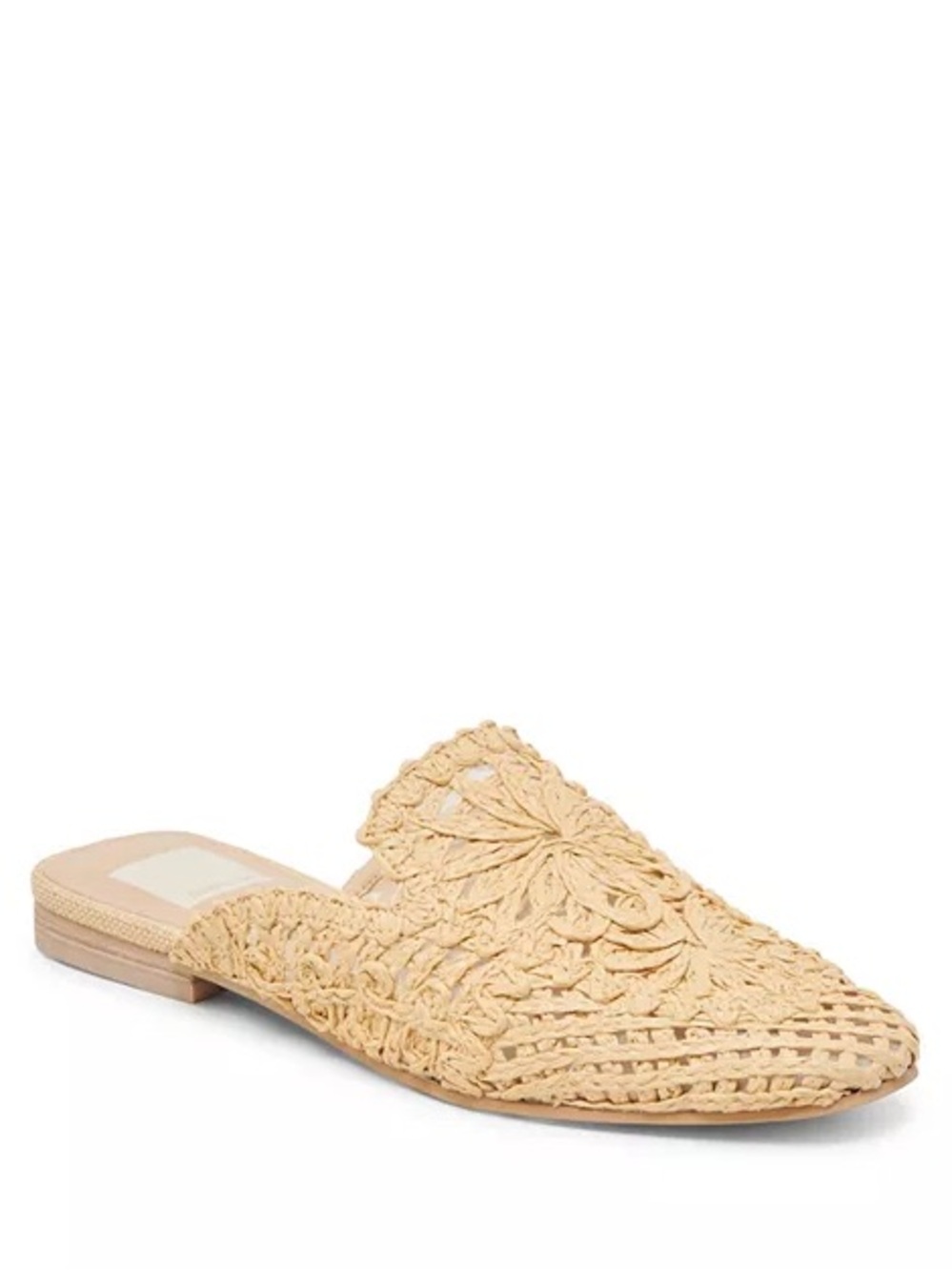 Dolce Vita Beige Raffia Crochet Mule